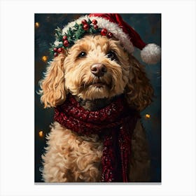 Christmas Goldendoodle 3 Canvas Print