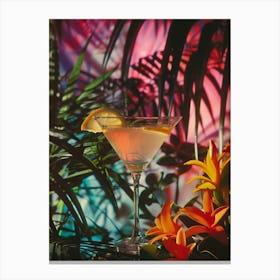 Retro Tropical Cocktail Canvas Print