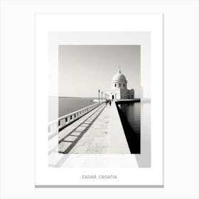 Poster Of Zadar, Croatia, Black And White Old Photo 1 Canvas Print