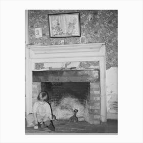 Fireplace In Farm Home Of Fsa (Farm Security Administration) Client Near Bradford, Vermont, Orange County By Canvas Print