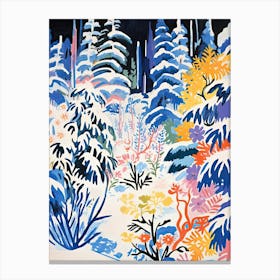 Winter Snow Snow Coniferous Forest Illustration 3 Canvas Print