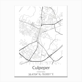 Culpeper,United States Minimalist Map 1 Canvas Print