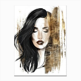 Girl With Long Hair 5 Canvas Print