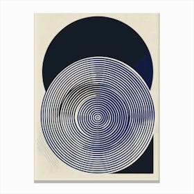 Circle Of Blue And White Canvas Print