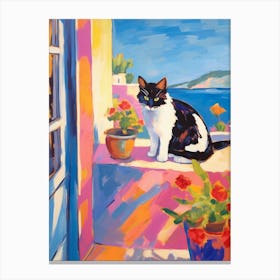 Painting Of A Cat In Kusadasi Turkey 2 Canvas Print