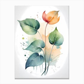 Watercolor Leaves 2 Canvas Print