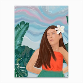 Hula Dancer Tropical Canvas Print