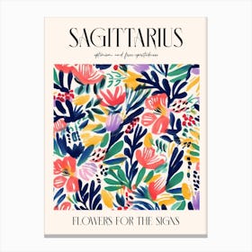Flowers For The Signs Sagittarius 2 Zodiac Sign Canvas Print