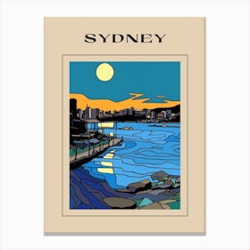 Minimal Design Style Of Sydney, Australia 4 Poster Canvas Print