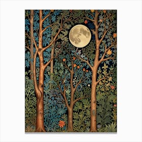 William Morris Moon In The Forest 12 Canvas Print