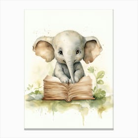 Elephant Painting Writing Watercolour 4  Canvas Print