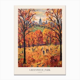 Autumn City Park Painting Greenwich Park London Poster Canvas Print