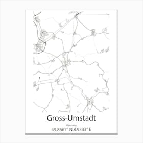 Gross Umstadt,Germany Minimalist Map Canvas Print