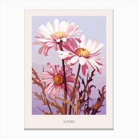 Floral Illustration Asters 1 Poster Canvas Print