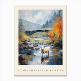 Highland Sheep In Glen Etive Canvas Print