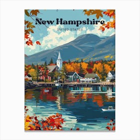 New Hampshire United States Art Illustration Canvas Print