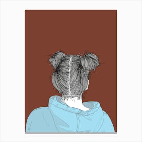 Back Of A Girl With Buns Canvas Print