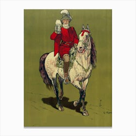 Santa Claus On Horseback Stampe su tela