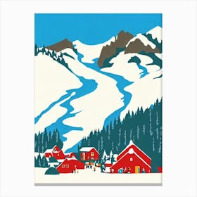 Snowshoe 2, Usa Midcentury Vintage Skiing Poster Canvas Print