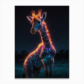 Glowing Giraffe Canvas Print