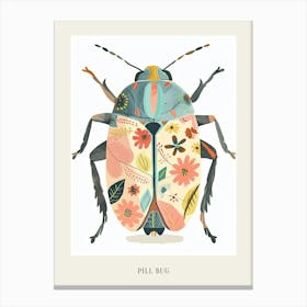 Colourful Insect Illustration Pill Bug 4 Poster Canvas Print