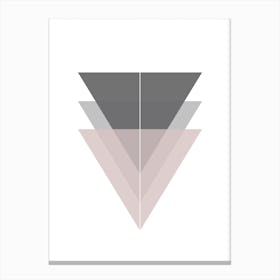 Pink and Grey Triangles Canvas Print