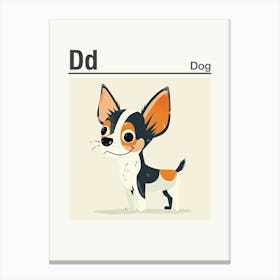 Animals Alphabet Dog 1 Canvas Print