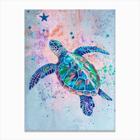 Sea Turtle Deep In The Ocean 4 Canvas Print