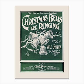 Vintage Christmas Bells Canvas Print