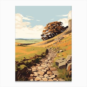 Hadrians Wall Path England 1 Hiking Trail Landscape Canvas Print