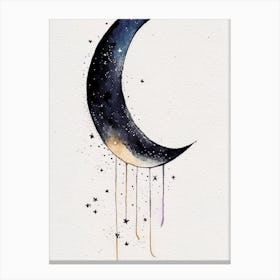 Crescent Moon And Star 1 Symbol Minimal Watercolour Canvas Print