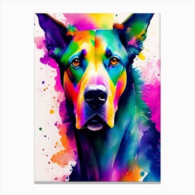 Dog Aquarell Art Canvas Print