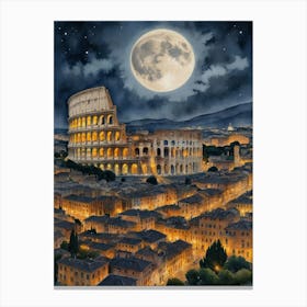 Rome's Timeless Beauty, Under the Stars Canvas Print