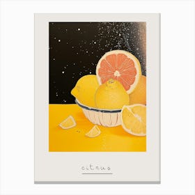 Citrus Fruit Art Deco 1 Poster Canvas Print