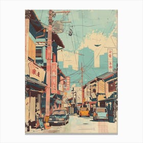 Tokyo Japan 1 Retro Illustration Canvas Print