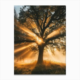 Sunrise Over A Tree Canvas Print