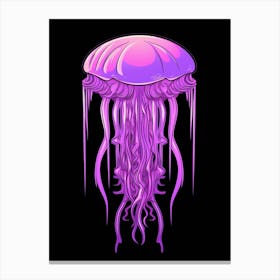 Mauve Stinger Jellyfish Cartoon 6 Canvas Print