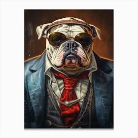 Gangster Dog Bulldog 2 Canvas Print