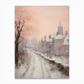 Dreamy Winter Painting Edinburgh Scotland 2 Canvas Print