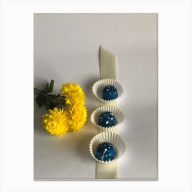 Blue And White Chocolates Canvas Print