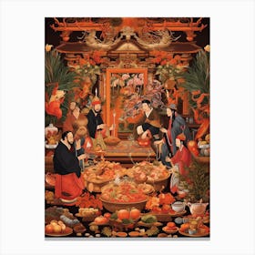 Chinese Ancestor Worship Illustration 1 Canvas Print