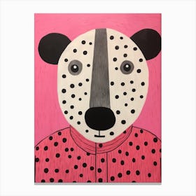 Pink Polka Dot Badger 1 Canvas Print