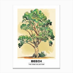 Beech Tree Storybook Illustration 4 Poster Canvas Print