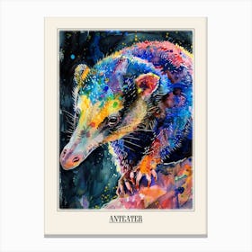 Anteater Colourful Watercolour 2 Poster Canvas Print