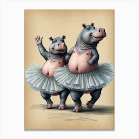 Ballerina Hippo 1 Canvas Print