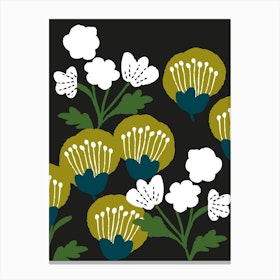 Blooms Olive Canvas Print