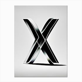 X  Letter, Alphabet Retro Minimal 1 Canvas Print
