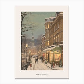 Vintage Winter Poster Berlin Germany 2 Canvas Print