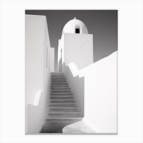 Santorini, Greece, Photography In Black And White 3 Canvas Print