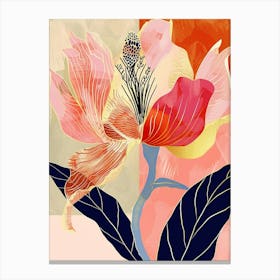 Colourful Flower Illustration Rose 4 Canvas Print